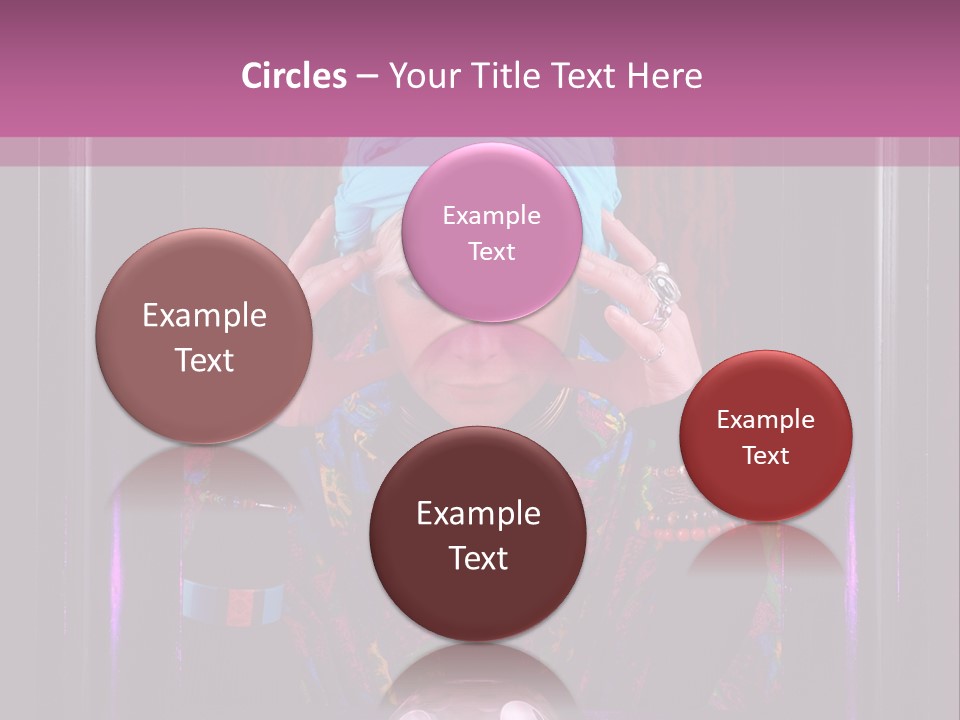 Framed Clairvoyant Woman With Crystal Ball Looking At Camera, PowerPoint Template