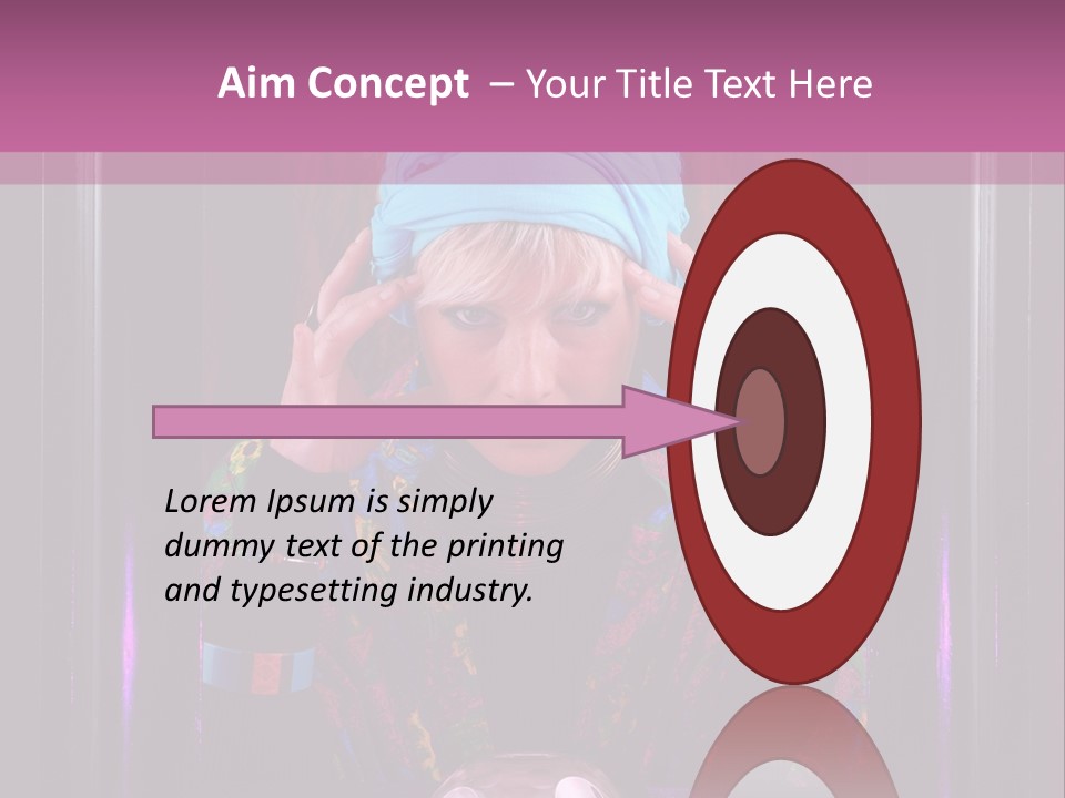 Framed Clairvoyant Woman With Crystal Ball Looking At Camera, PowerPoint Template