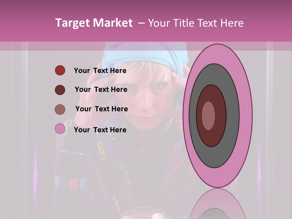 Framed Clairvoyant Woman With Crystal Ball Looking At Camera, PowerPoint Template