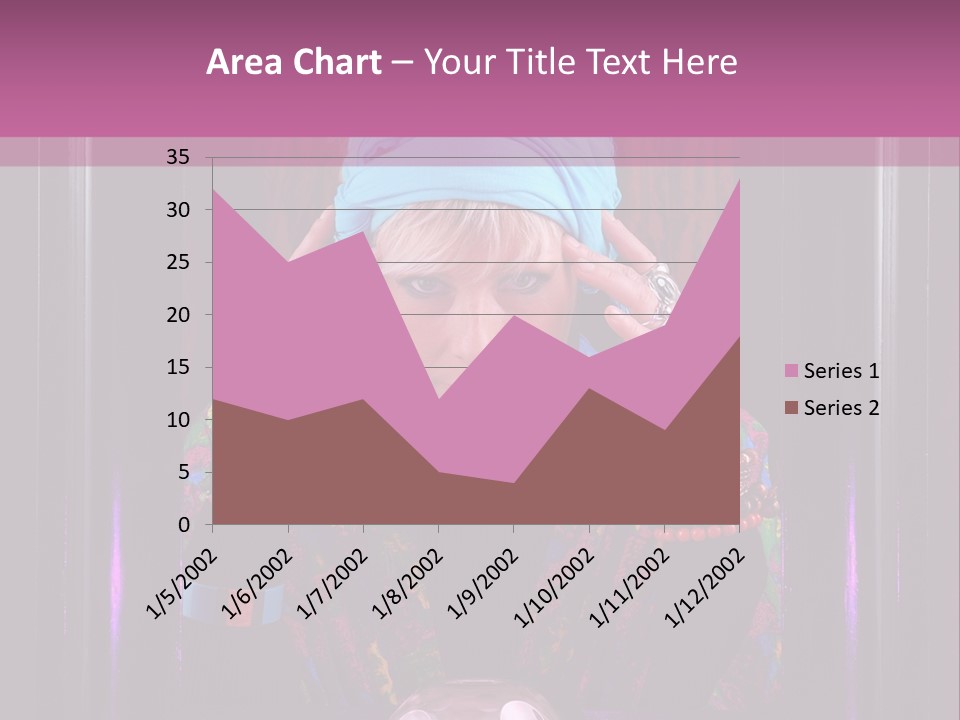 Framed Clairvoyant Woman With Crystal Ball Looking At Camera, PowerPoint Template