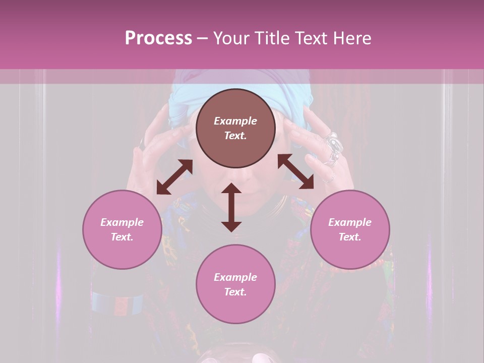 Framed Clairvoyant Woman With Crystal Ball Looking At Camera, PowerPoint Template