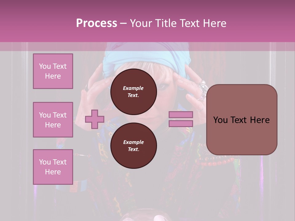 Framed Clairvoyant Woman With Crystal Ball Looking At Camera, PowerPoint Template