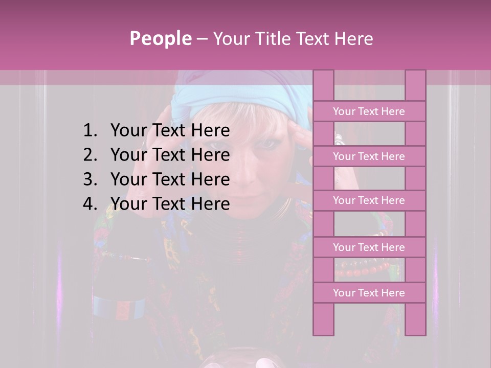 Framed Clairvoyant Woman With Crystal Ball Looking At Camera, PowerPoint Template