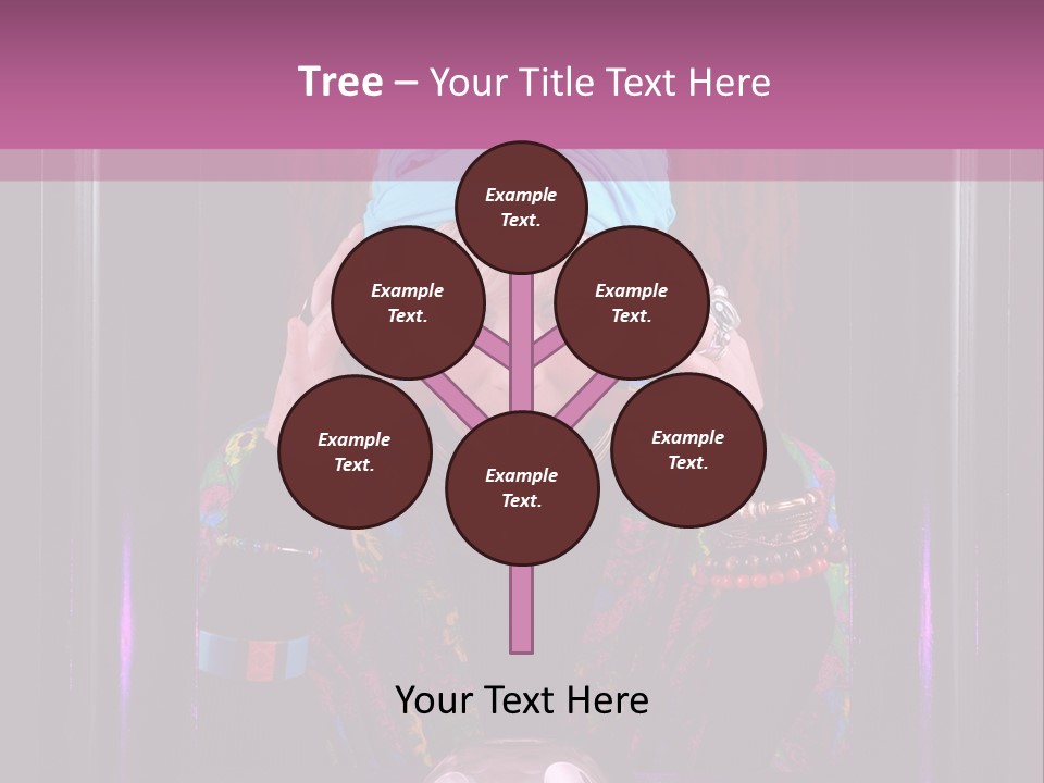 Framed Clairvoyant Woman With Crystal Ball Looking At Camera, PowerPoint Template