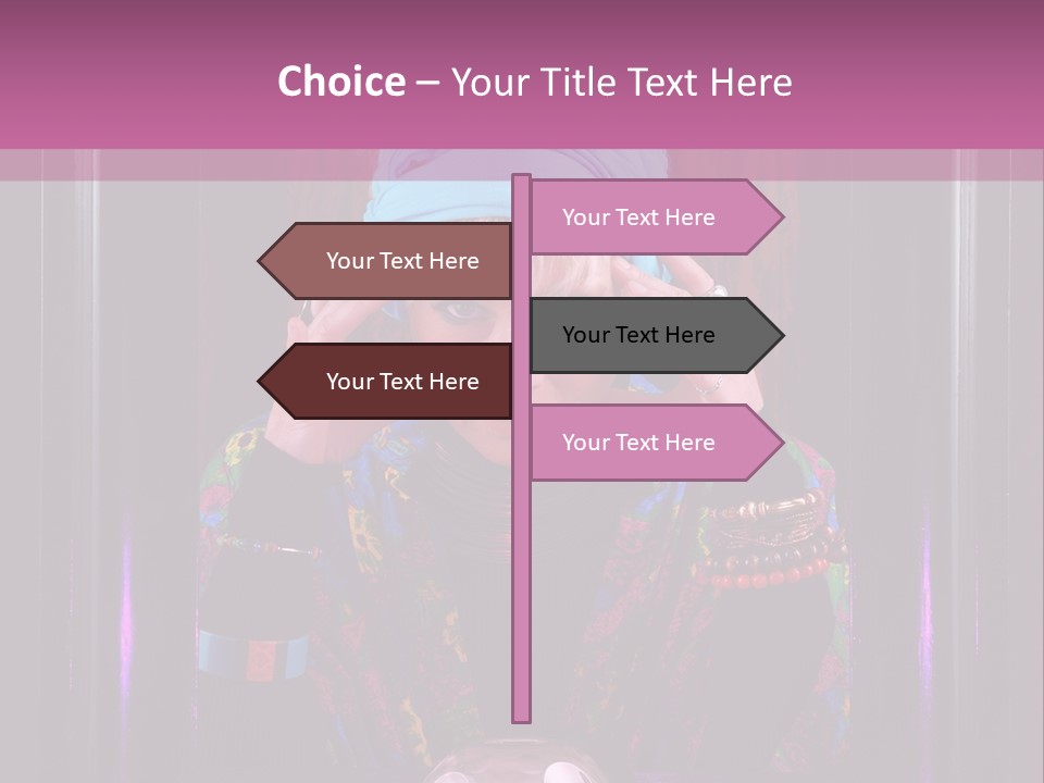 Framed Clairvoyant Woman With Crystal Ball Looking At Camera, PowerPoint Template