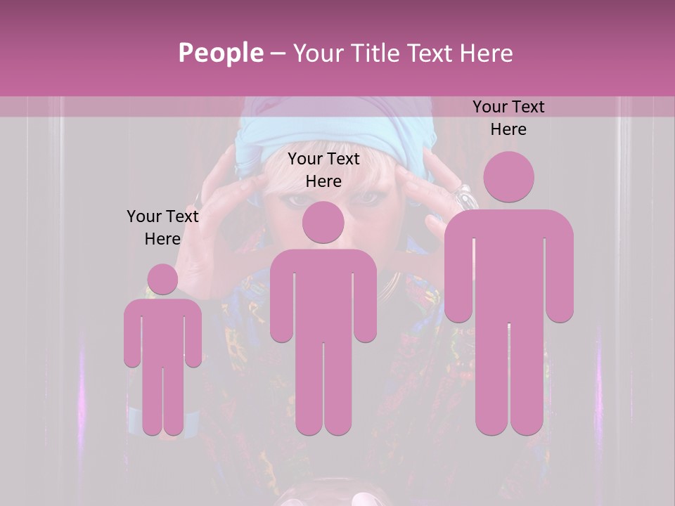 Framed Clairvoyant Woman With Crystal Ball Looking At Camera, PowerPoint Template