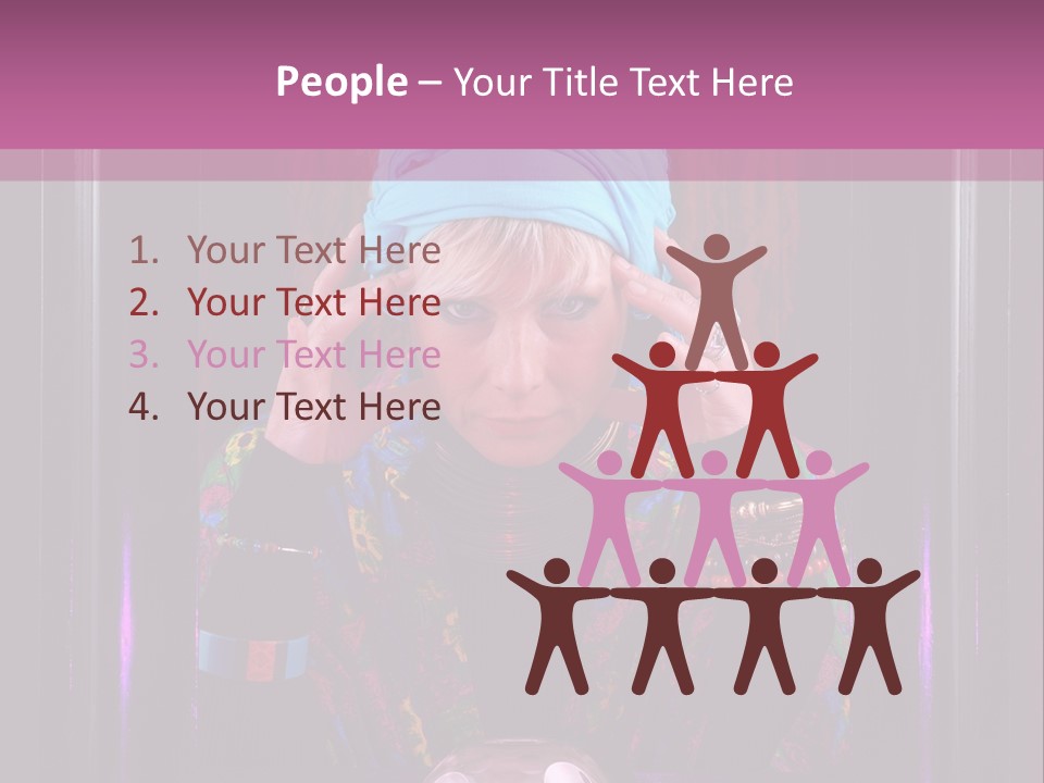 Framed Clairvoyant Woman With Crystal Ball Looking At Camera, PowerPoint Template