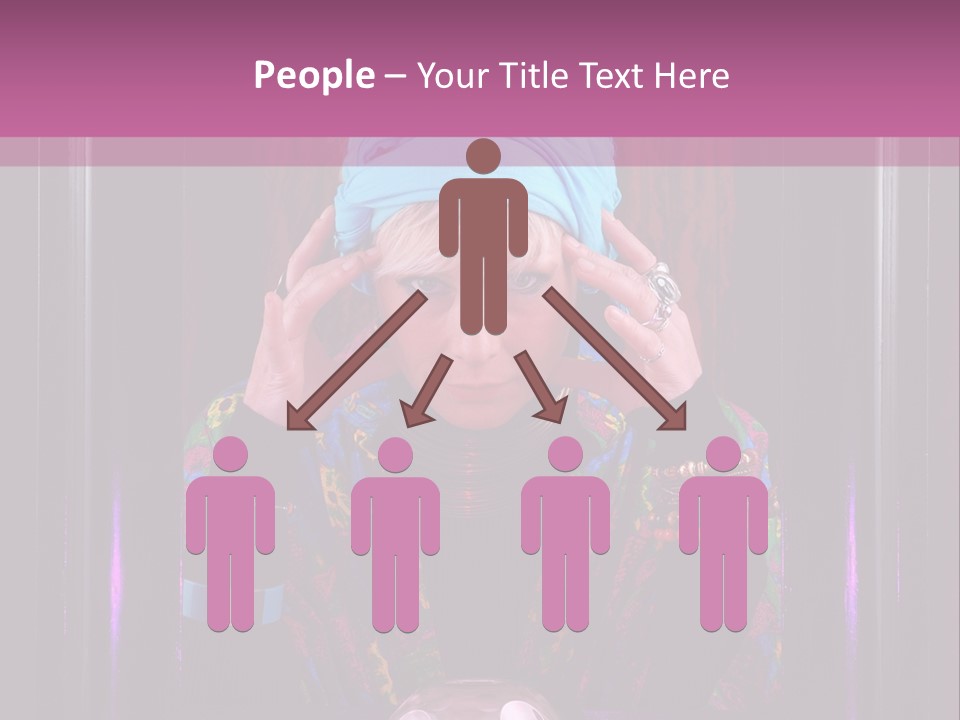 Framed Clairvoyant Woman With Crystal Ball Looking At Camera, PowerPoint Template