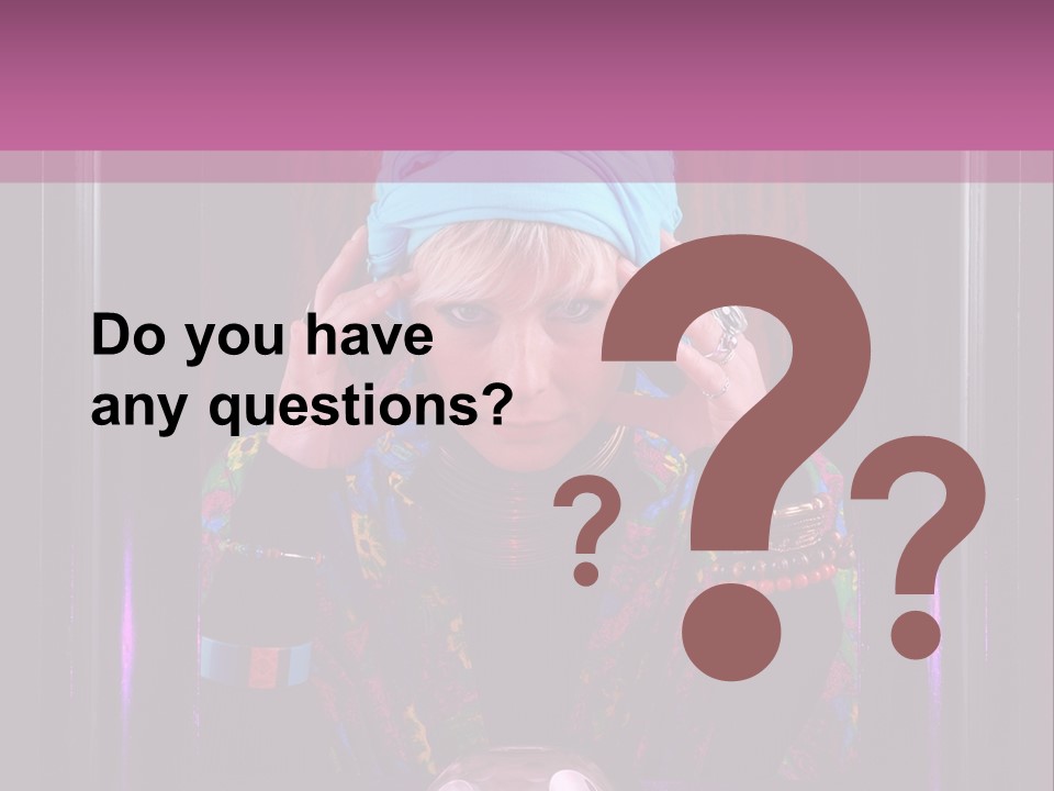 Framed Clairvoyant Woman With Crystal Ball Looking At Camera, PowerPoint Template