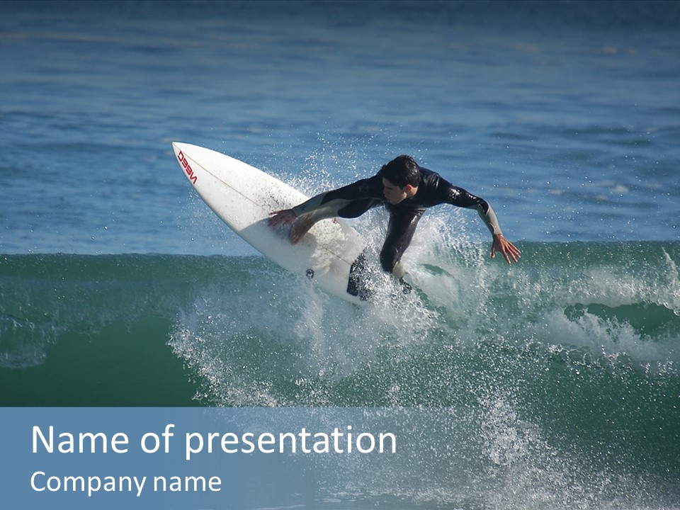 Surfer Gets Air PowerPoint Template