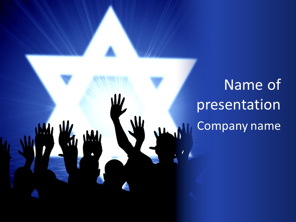 Some Jewish People Celebrating Beneath The Star Of David PowerPoint Template