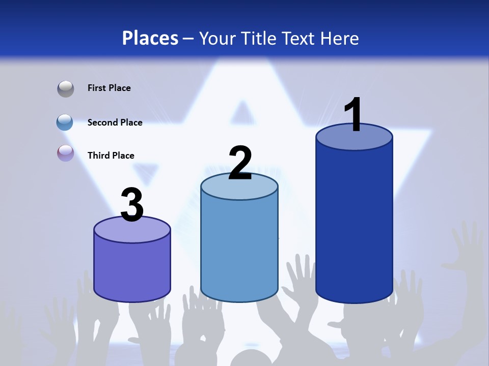 Some Jewish People Celebrating Beneath The Star Of David PowerPoint Template