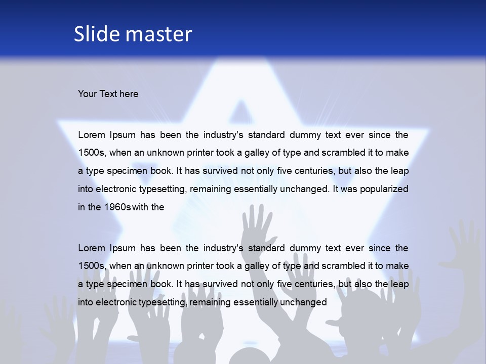 Some Jewish People Celebrating Beneath The Star Of David PowerPoint Template