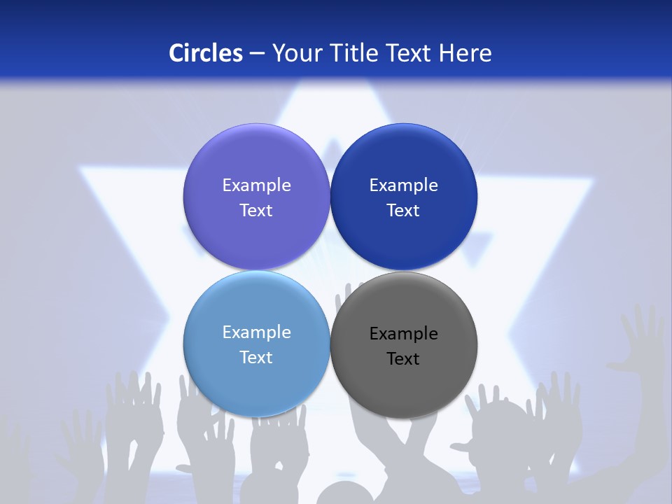 Some Jewish People Celebrating Beneath The Star Of David PowerPoint Template