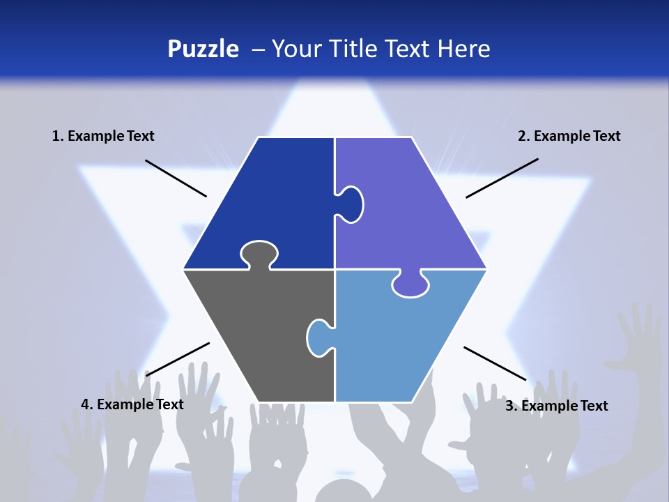 Some Jewish People Celebrating Beneath The Star Of David PowerPoint Template