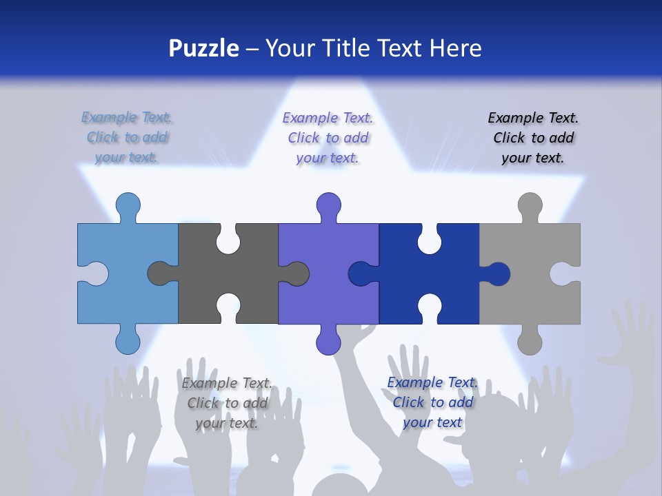 Some Jewish People Celebrating Beneath The Star Of David PowerPoint Template