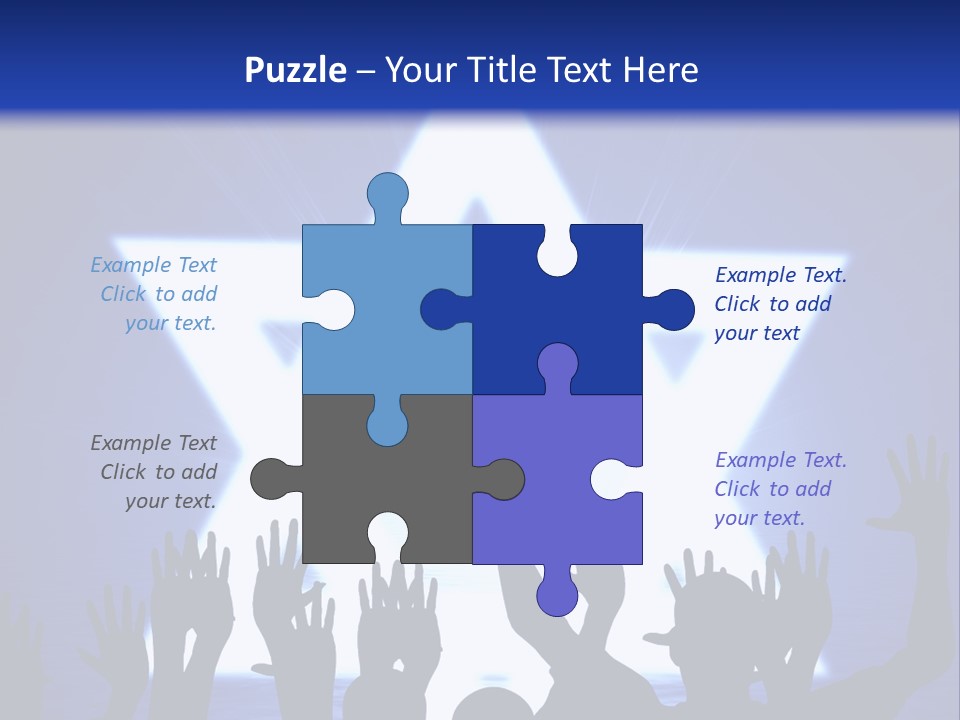 Some Jewish People Celebrating Beneath The Star Of David PowerPoint Template