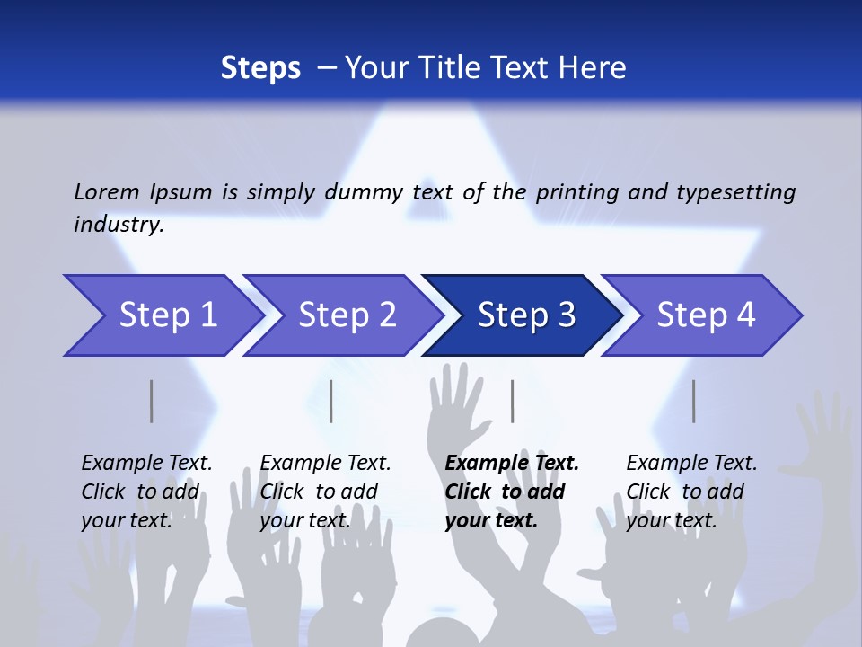 Some Jewish People Celebrating Beneath The Star Of David PowerPoint Template