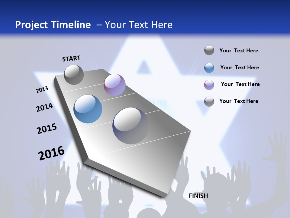 Some Jewish People Celebrating Beneath The Star Of David PowerPoint Template