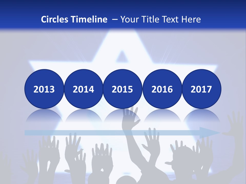 Some Jewish People Celebrating Beneath The Star Of David PowerPoint Template