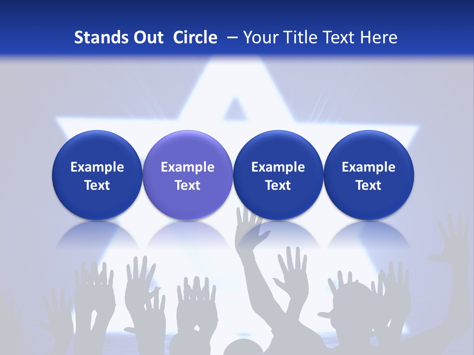 Some Jewish People Celebrating Beneath The Star Of David PowerPoint Template