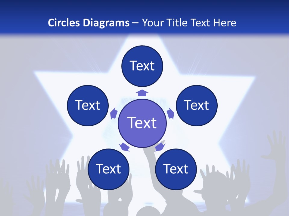 Some Jewish People Celebrating Beneath The Star Of David PowerPoint Template