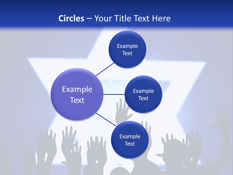 Some Jewish People Celebrating Beneath The Star Of David PowerPoint Template