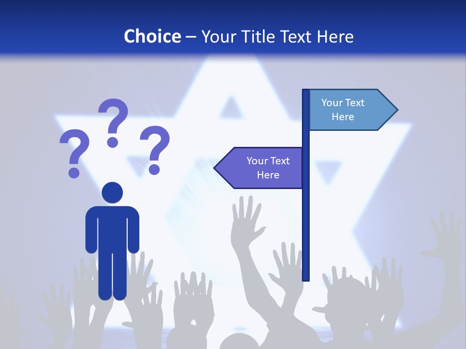 Some Jewish People Celebrating Beneath The Star Of David PowerPoint Template