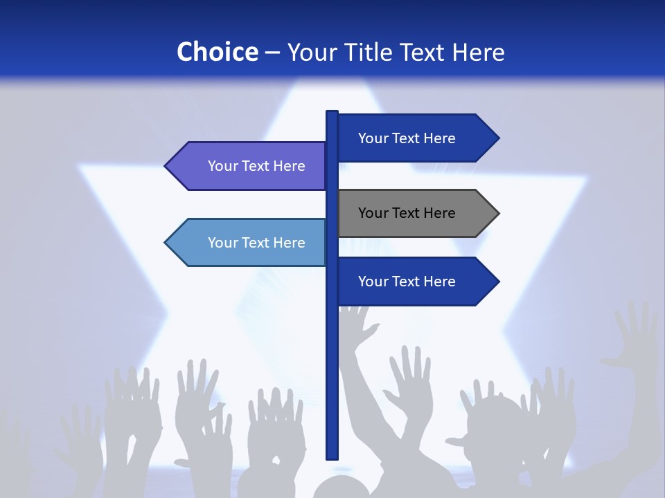 Some Jewish People Celebrating Beneath The Star Of David PowerPoint Template