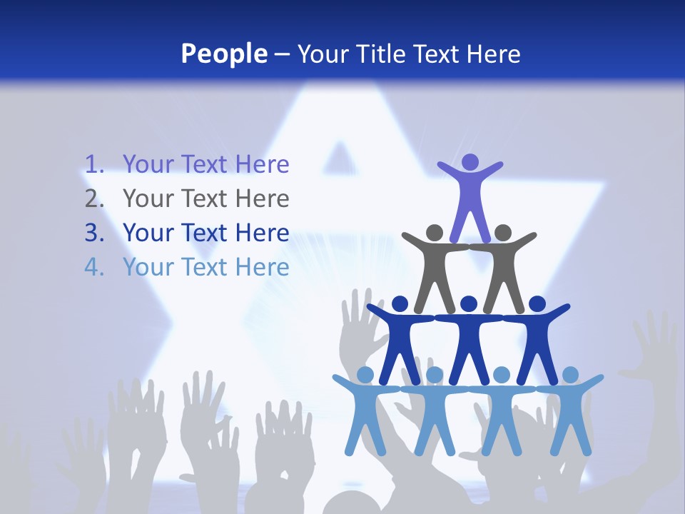 Some Jewish People Celebrating Beneath The Star Of David PowerPoint Template