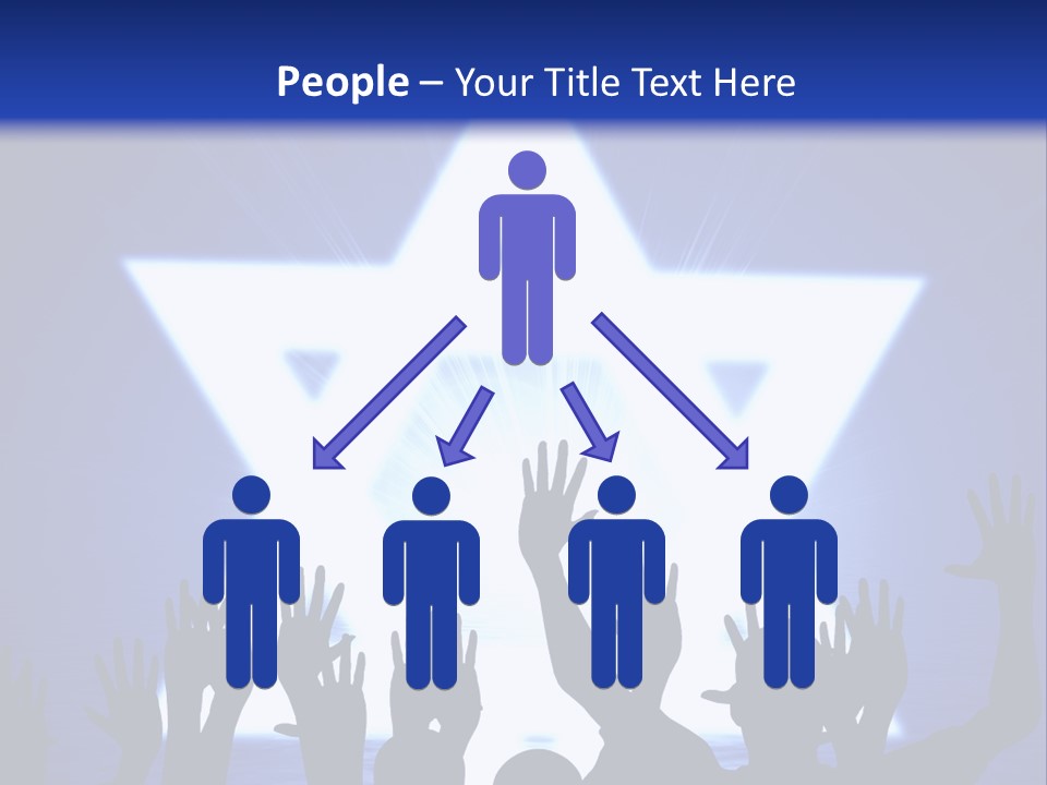 Some Jewish People Celebrating Beneath The Star Of David PowerPoint Template