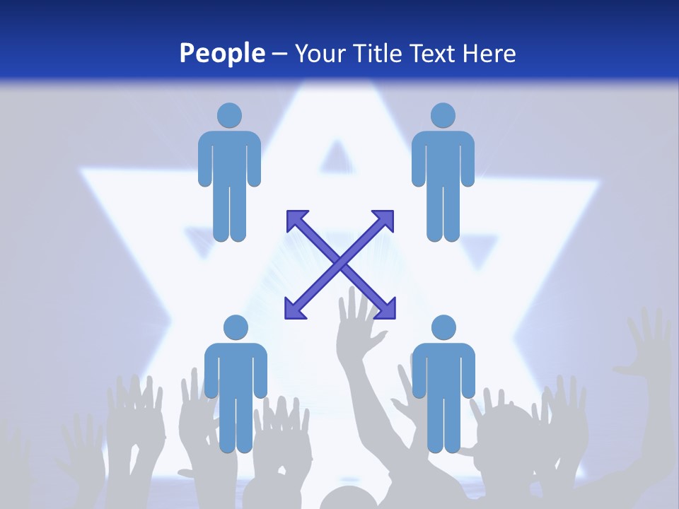 Some Jewish People Celebrating Beneath The Star Of David PowerPoint Template