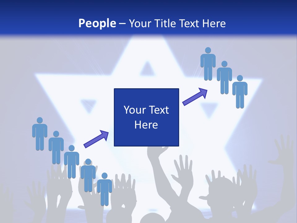Some Jewish People Celebrating Beneath The Star Of David PowerPoint Template