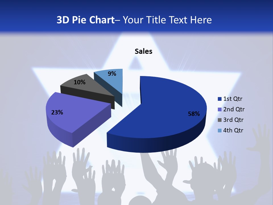 Some Jewish People Celebrating Beneath The Star Of David PowerPoint Template