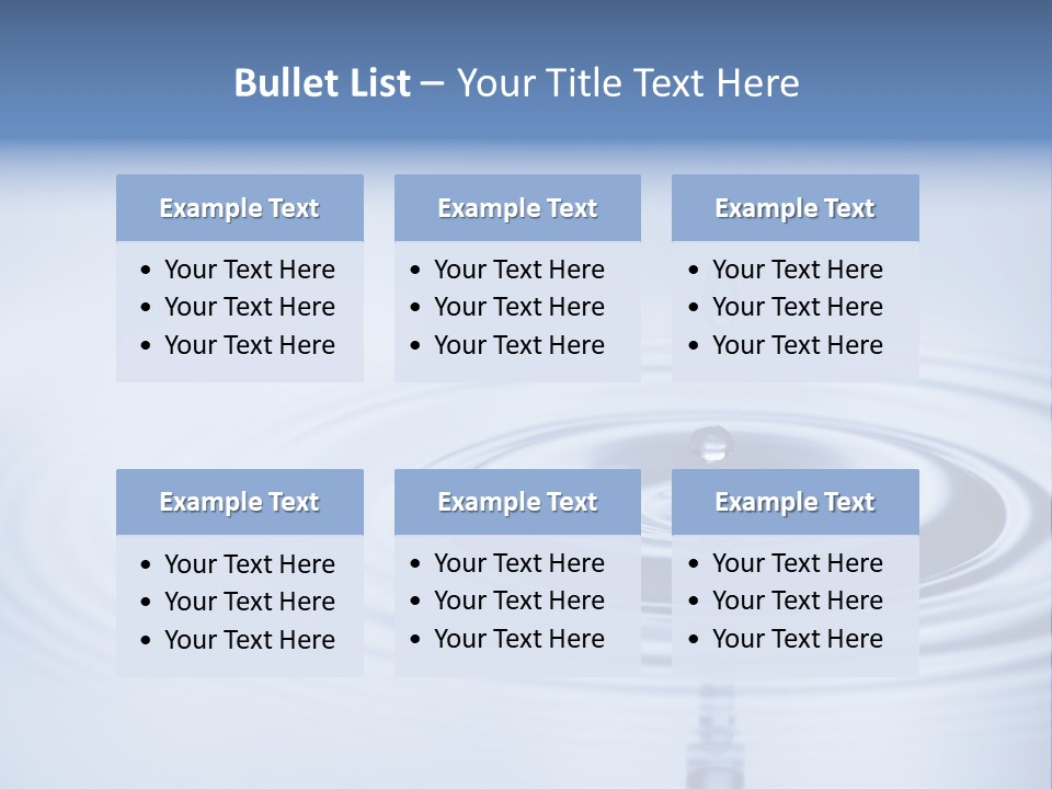 A Drop Of Water With A Blue Background PowerPoint Template