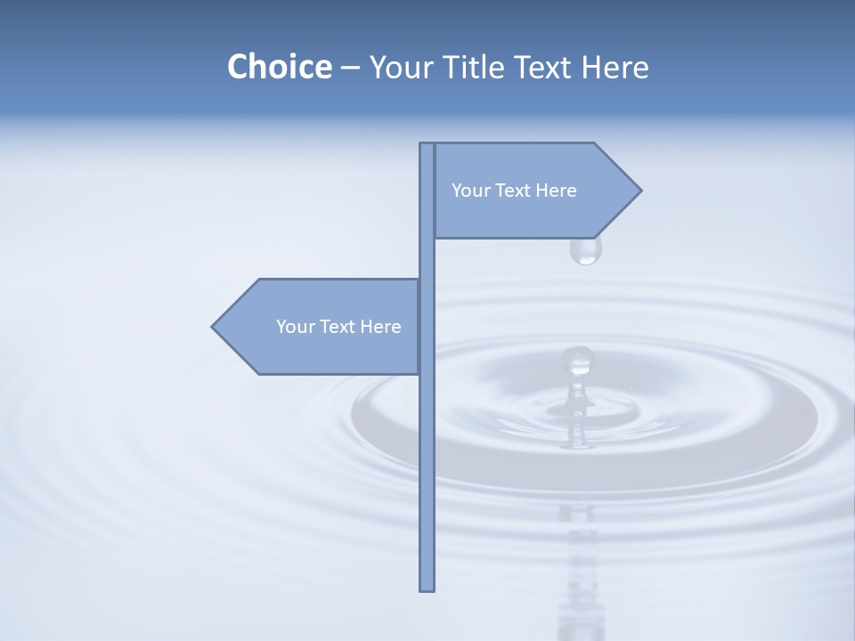 A Drop Of Water With A Blue Background PowerPoint Template