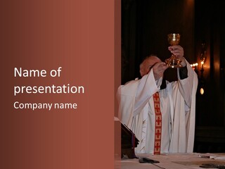 Priest During A Prayer PowerPoint Template