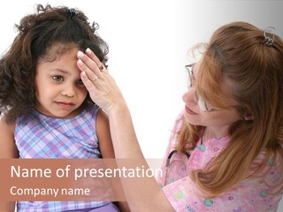 A Woman Holding A Small Child In Her Arms PowerPoint Template