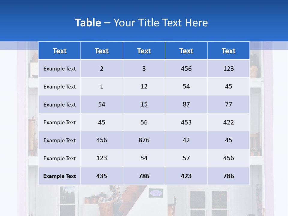 A Family Of Five Working And Playing Inside A Furnished Doll House. PowerPoint Template