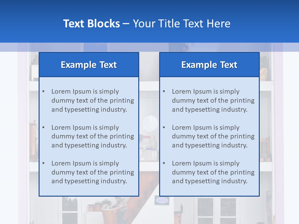 A Family Of Five Working And Playing Inside A Furnished Doll House. PowerPoint Template