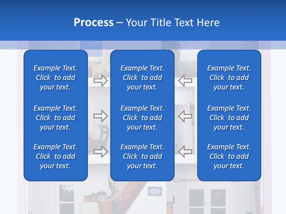 A Family Of Five Working And Playing Inside A Furnished Doll House. PowerPoint Template