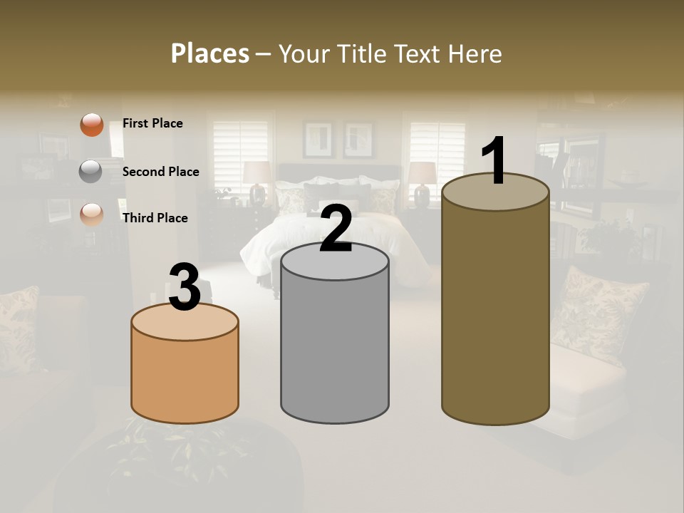 Designer Bedroom With Contemporary Furniture And Decor. PowerPoint Template