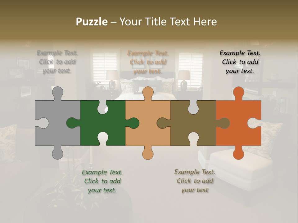 Designer Bedroom With Contemporary Furniture And Decor. PowerPoint Template