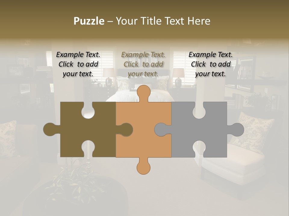 Designer Bedroom With Contemporary Furniture And Decor. PowerPoint Template