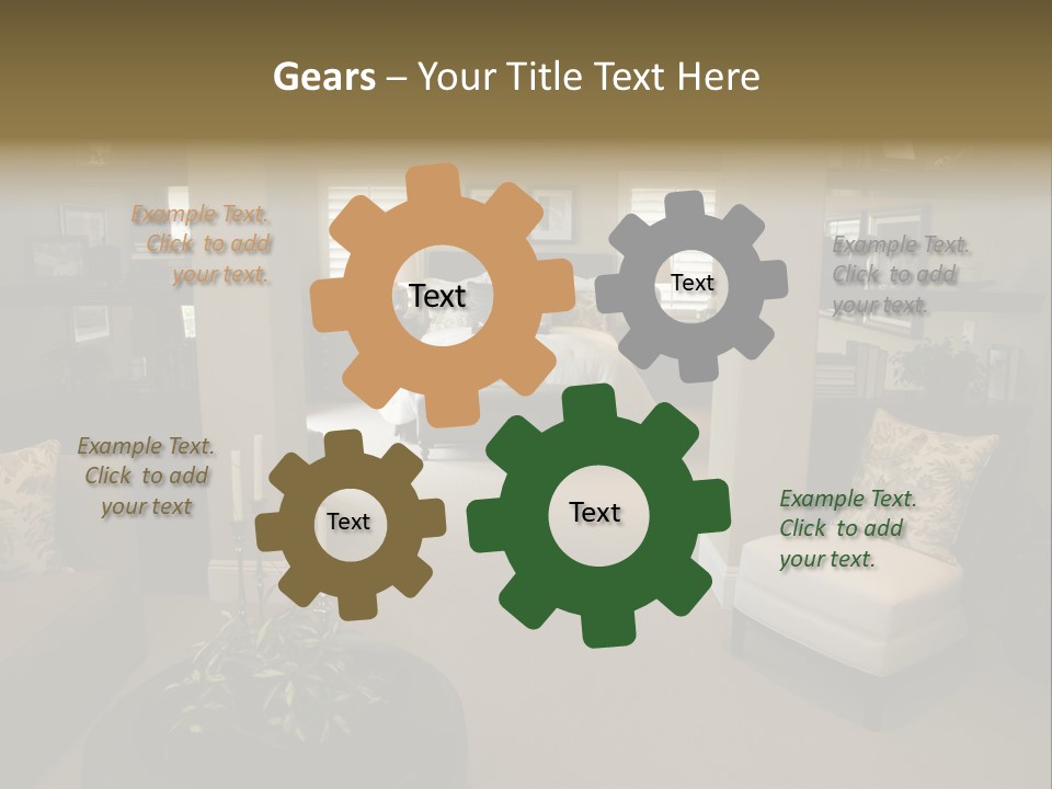 Designer Bedroom With Contemporary Furniture And Decor. PowerPoint Template