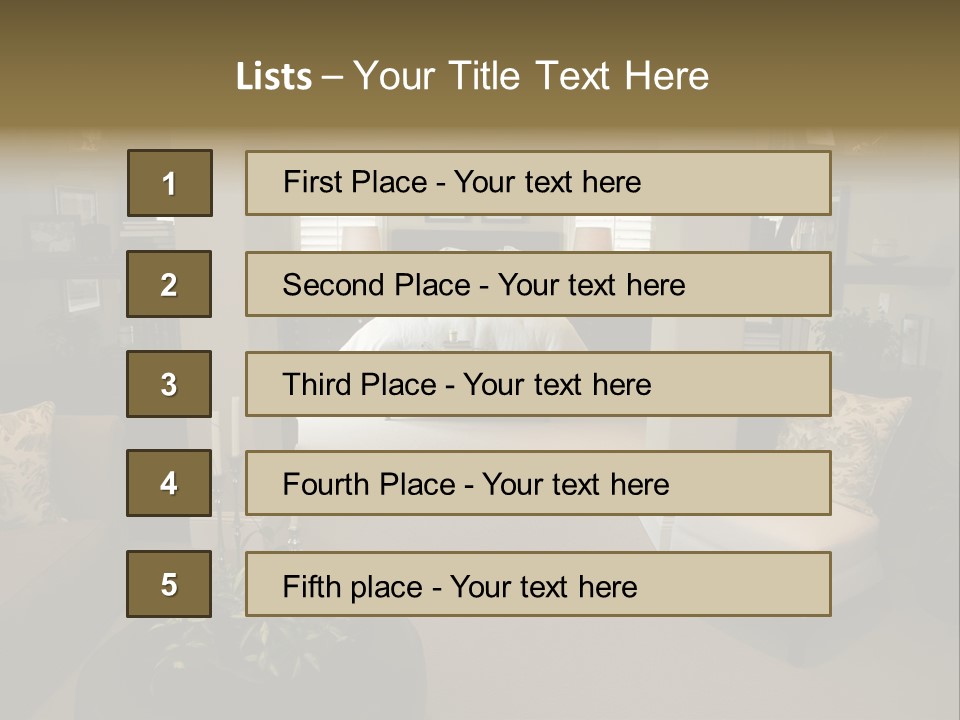 Designer Bedroom With Contemporary Furniture And Decor. PowerPoint Template