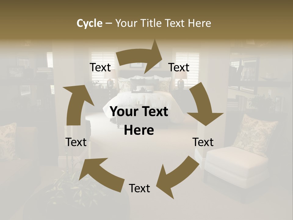 Designer Bedroom With Contemporary Furniture And Decor. PowerPoint Template
