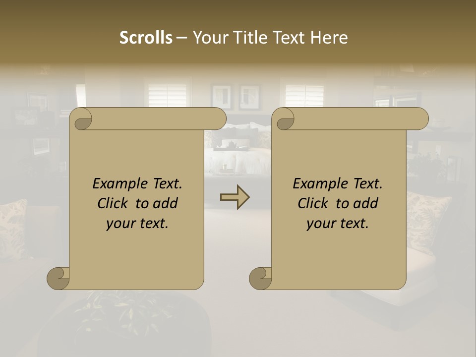 Designer Bedroom With Contemporary Furniture And Decor. PowerPoint Template