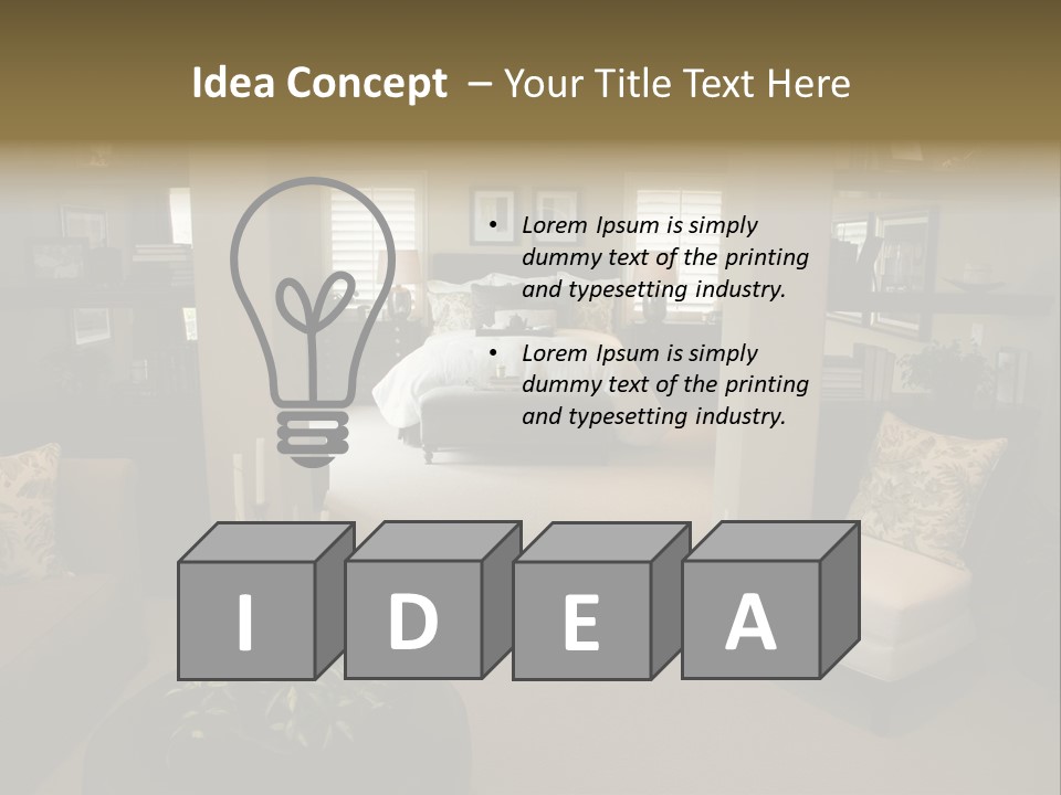 Designer Bedroom With Contemporary Furniture And Decor. PowerPoint Template