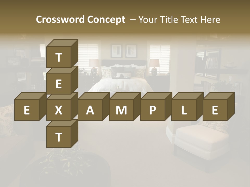 Designer Bedroom With Contemporary Furniture And Decor. PowerPoint Template